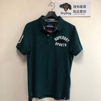 跩狗嚴選 極度乾燥 Superdry Polo 衫 刺繡 Logo 短袖 上衣 透氣 素T 復古 深綠 有機棉  印度製