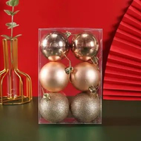 Bola Natal 8cm Glossy Dove Glitter (isi 6pcs MIKA) Pohon Natal Merry Christmas Ball Mainan Ornamen H