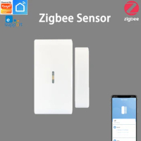 ZigBee Tuya Smart Door/Window Sensor Alarm, Door Open/Close Detector, Compatible with Alexa,Ewelink Hub.
