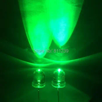 500pcs Ultra Bright 8mm LED Transparent Round GREEN F8 Light Emitting Diode LED Diode
