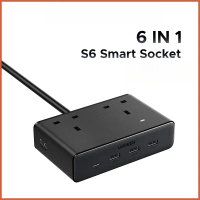 【New】6-in-1 Smart Charging Socket Cube | Soket Pintar dengan USB-C + USB-A x3 + AC x2 | Stesen Penge