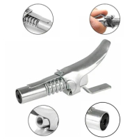 1pc Locking Clamp Type High Pressure Grease Nozzle Double Handle Grease Gun Flat Self-locking Non-leakage Grease Nipple