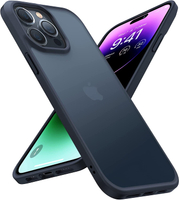 【日本代購】TORRAS 手機殼 半透明 美軍MIL規格 iPhone 14 Pro 黑色