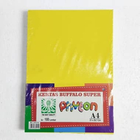 KERTAS BUFALLO PHYTON POLOS UKURAN A4 / BUFALLO POLOS A4 / KERTAS BUFALLO (PAK KUNING MUDA