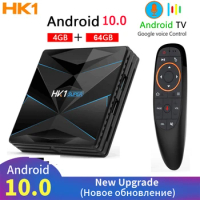 HK1 Super Android 10 Smart TV BOX Google Assistant 4G 64G RK3318 4K 3D Utral HD TV Wifi Play Store Free Apps Fast Set top Box