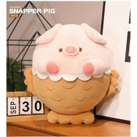 鯛魚豬玩偶小豬公仔娃娃毛絨玩具抱枕女生睡覺床上美人魚