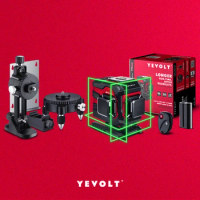 YEVOLT YVGLL4XS12T-Wd 3-Plane Laser Level 3D 12-Line Green Ground Self-Leveling Tools Rotating Base Fine-tuning Magnetic Holder