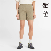 【Timberland】女款灰綠色工裝休閒短褲(A5P2P590)