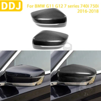For BMW 7 Series G11 G12 2016-18 Accessorie Car Real Carbon Fiber Interior Rearview Mirror Cover Trim Sticker Decoration