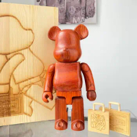 Bearbrick 400% Rosewood Suitcase Be@rbrick 28cm Valentine's Day present Handmade Teddy Bear Gift Des