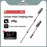 Naturehike ST10 Trekking Pole Ultralight Carbon Fiber Outer Lock Mountaineering Stick Hiking Folding Telescopic Trekking Pole