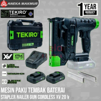 Tekiro Stapler Nailer Gun Cordless XV 20 V Mesin Paku Tembak Baterai