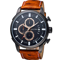 日本麗聲錶RHYTHM都會叢林粗曠型腕錶(SI1607L03)-46mm