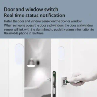 Wireless Window Door Open Alarm Tuya Smart Work With Zigbee Gateway Light Sensor Switch Magnetic Door Sensor Zigbee Real Time