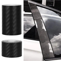 3D Carbon Fiber Car Sticker DIY Paste Protector Strip Auto Door Sill Side Mirror Anti Scratch Tape Waterproof Protection Film