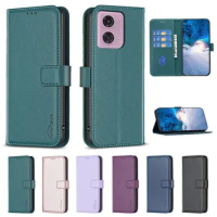 G34 Case Leather Wallet Flip Case on For Motorola MOTO G34 G04 G24 G14 4G G54 G84 5G Magnetic Hasp Phone Coque Fundas Shell 2024