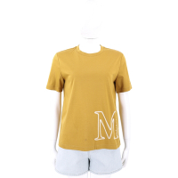 MAX MARA-Leisure MONVISO M字莫代爾棉土黃色短袖TEE T恤