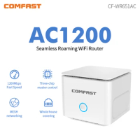 COMFAST AC1200 Mesh WiFi Router Gigabit 2.4Ghz 5.8Ghz Wireless Repeater Extender One-click Mesh 4 Antennas Signal Booster