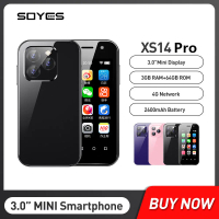 สมาร์ทโฟน มินิ XS14 Pro, SOYES, 4G LTE, RAM 3GB, ROM 64GB, Android 9.0, Quad Core 3.0 นิ้ว, แบตเตอรี