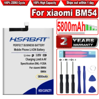 HSABAT 5800mAh BM54 Battery for Xiaomi Redmi Note 9T MIUI Redmi Note 9 5G