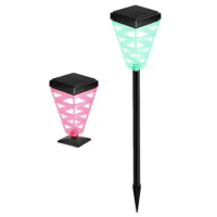 Solar Lights Outdoor LED Lighting Solar Powered Outdoor Lights 4-Color Changes Waterproof LED Lighting Solar Powered Outdoor