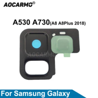 Aocarmo Back Rear Camera Glass Lens Cover Frame For Samsung Galaxy A8 A8 Plus 2018 A530 A730 Replacement Repair Part
