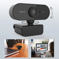 Webcam Elough 2K HD untuk komputer desktop dan laptop, kamera web mini USB dengan mikrofon, sesuai u