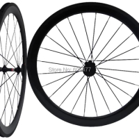 Brand New - Full Carbon Glossy Clincher Rim Wheelset Road Bike 700C Bicycle Wheel 50mm