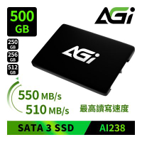 AGI亞奇雷 AI238 500GB 2.5吋 SATA3 SSD 固態硬碟