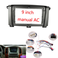9" Car Radio Fascia For Toyota Land Cruiser LC 100 2003+ Android MP5 Player Frame 2 Din Head Unit Panel Stereo Dash Cover Trim