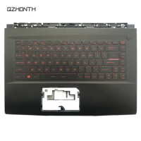 New For MSI GF63 8RC 8RD MS-16R1 Palmrest Upper Case with US Keyboard Red Backlit