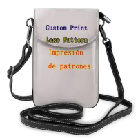 NOISYDESIGNS Custom Print Logo Pattern Women High Quality Crossbody Phone Bag Small Crossbody Purse Leather Cell Phone Bag