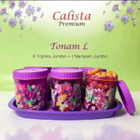 CALISTA] TONAM L TOPLES BUNGA SET 7 TOPLES LEBARAN SET + NAMPAN Plastik
