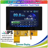 4.3" 800X480 800480 40P/0.5 24-Bit RGB TFT IPS LCD Module Display Monitor Screen IIC I2C Capacitive Touch Panel