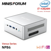 MINISFORUM NPB6 13th Gen Intel Mini PC i7 13620H 10 Core 16 Threads Windows 11 DDR5 NVMe NUC Pocket Mini PC Gamer Computer WiFi6