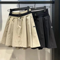 【元素運動】高爾夫服裝女裝新款松緊腰休閑運動百搭褶皺防走光半身裙短裙韓