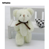 50PCS/LOT Mini Teddy Bear Stuffed Plush Toys 8cm Small Bear Stuffed Toys pelucia Pendant Kids Birthday Gift Party Decor 01001