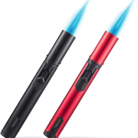 HONEST Metal Torch Windproof Lighter Refillable Pen Lighter Jet Flame Butane Lighter Kitchen BBQ Candle Camping Men's Gadget