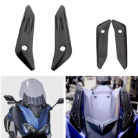 Motorcycle Accessory Real Carbon Fibre Windshield Deflectors Windscreen Bracket Set Protection For YAMAHA TMAX 530 TMAX530 560