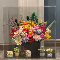 兼容樂高積木花束玫瑰花朵拼裝玩具客廳擺件女孩系列春節新年禮物