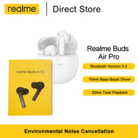 Realme Buds Air Pro TWS Earbuds Blutooth 5.0 Active Noise Cancellation Dual Mic Realme S1 Chip 25hrs Total Playback Earphone