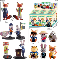 Zootopia Fox Nick Rabbit Police Officer Judy Sloth Cartoon Blind Box Display Box Model Figurine