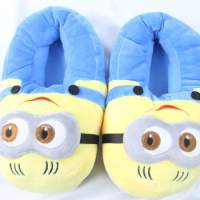 Miniso Minions Minion Kawaii Cartoon Indoor Warm Plush Shoes Slippers Sandals