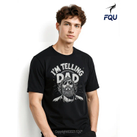 FQU Telling Dad Graphic Tee With Jesus Illustration T-shirt Comfortable gifts for Family Men's T-Shi