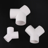 ID 20/25/32mm PVC Y-Shaped Connector 3 Way PVC Pipe Fittings Garden Irrigation Water Tank Tube Coupling DIY Shelf Build Joint