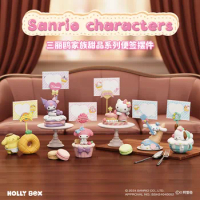 Sanrio Characters Notes Ornaments Dessert Series Kuromi Pochacco Cinnamoroll Table Decoration Kawaii Pvc Model Statue Toy Gift