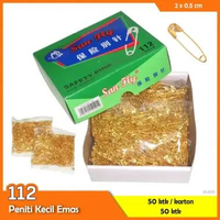 (1 KOTAK) PENITI MINI EMAS / PENITI KECIL / PENITI JILBAB WARNA EMAS