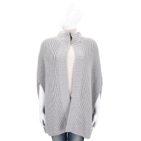 Max Mara 灰色直紋針織羊毛罩衫外套(80%WOOL)