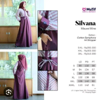 Silvana Gamis Mutif Mauve Wine Bahan Cotton Symphony Int Stripper
