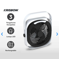 Krisbow 6 Inci Kipas Angin Emergency Dengan Lampu Kipas Portable Fan
